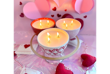 Load image into Gallery viewer, Sweetheart Jar Three Wick Candle: Red Hearts Jar
