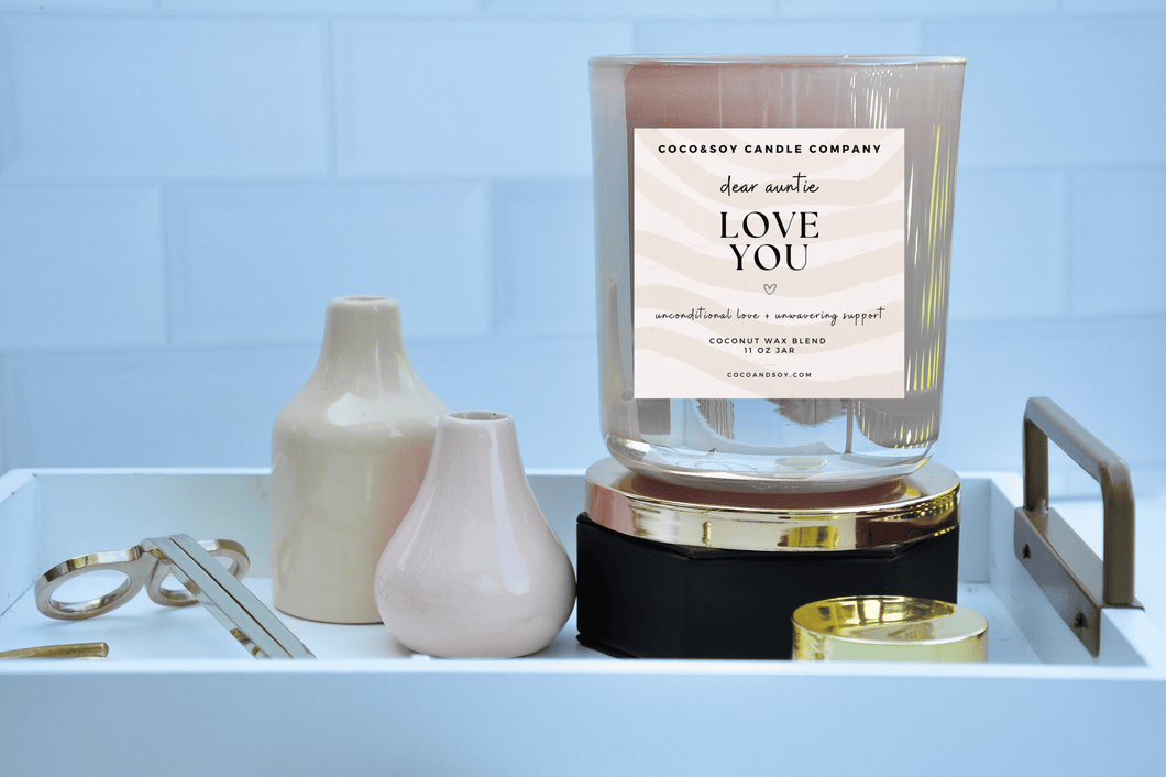 Dear Auntie Thank You Iridescent Blush Two Wick Candle